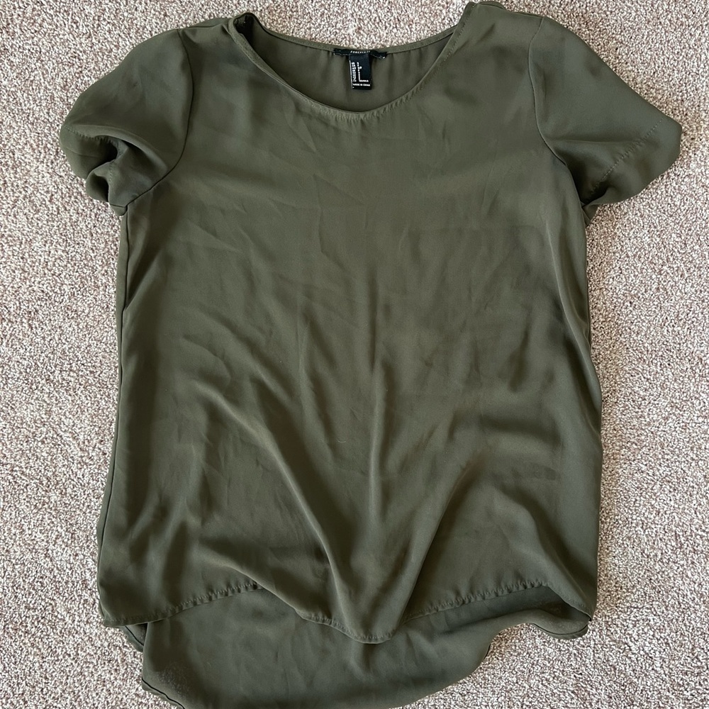 Green chiffon shirt